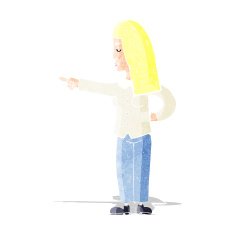 cartoon woman pointing N14