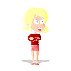 cartoon surprised woman N18