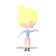 cartoon surprised woman N19