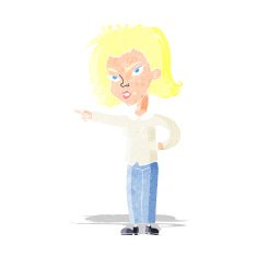 cartoon woman pointing N15