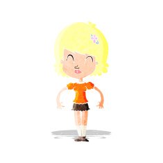 cartoon happy pretty woman