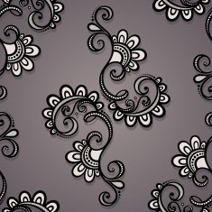 Seamless Floral Pattern (Vector) Hand Drawn Texture N40