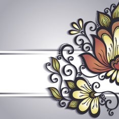 Vector Colored Floral Background Hand Drawn Texture N7