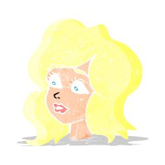 cartoon woman looking concerned