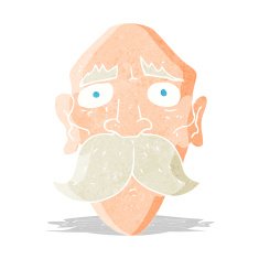 cartoon sad old man