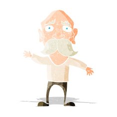 cartoon worried old man