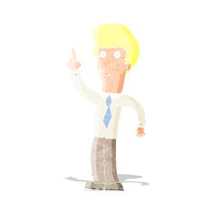 cartoon friendly man with idea