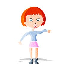 cartoon surprised woman N21