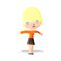 cartoon curious woman N9