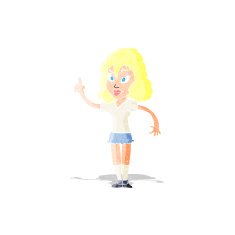 cartoon pretty woman with idea N4