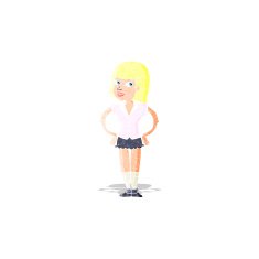 cartoon woman with hands on hips N9