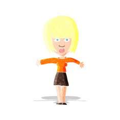 cartoon annoyed woman N19
