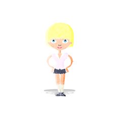 cartoon woman with hands on hips N10
