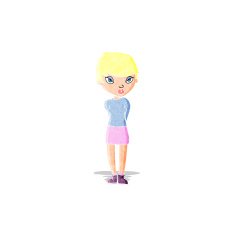 cartoon shy woman N3