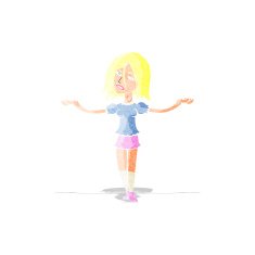 cartoon woman shrugging shoulders N37
