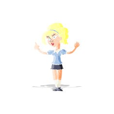 cartoon woman with idea N14