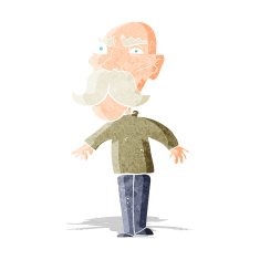 cartoon angry old man N17
