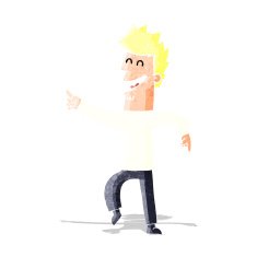 cartoon man pointing and laughing N9