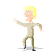 cartoon happy man pointing N8