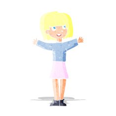cartoon excited woman N10