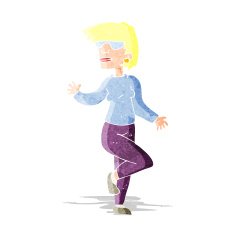 Cartoon Woman Waving N18