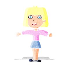 cartoon excited woman N11