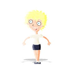 cartoon excited woman N13