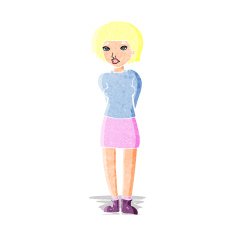 cartoon shy woman N4