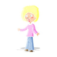 cartoon surprised woman N22