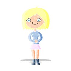 cartoon happy woman N28
