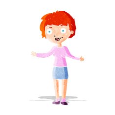 cartoon confused woman N34