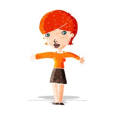 cartoon woman giving thumbs up symbol N5