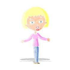 cartoon suspicious woman N2