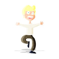 cartoon excited boy N16