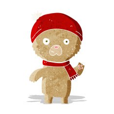 cartoon waving teddy bear N9