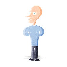 cartoon evil bald man