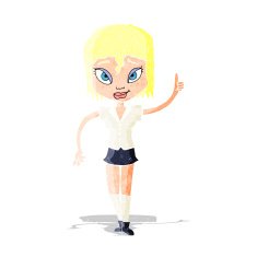 cartoon woman making point N2