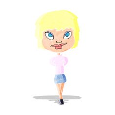 cartoon happy woman N29