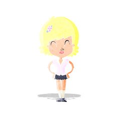 cartoon happy woman N30