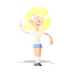 cartoon woman making point N3