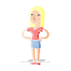cartoon woman with hands on hips N13