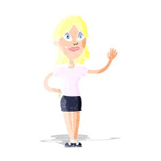 Cartoon Woman Waving N24
