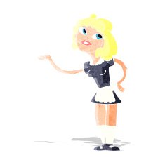 cartoon waitress serving