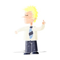 cartoon man making his point