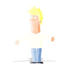 cartoon happy man with open arms N2