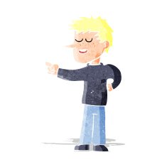 Cartoon Man Pointing N30