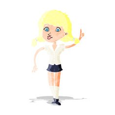 cartoon pretty woman with idea N6