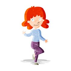 cartoon friendly woman waving N3