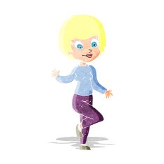 Cartoon Woman Waving N25
