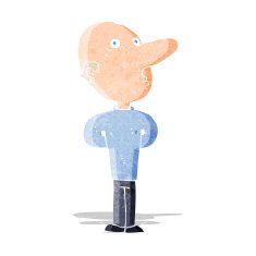 cartoon balding man